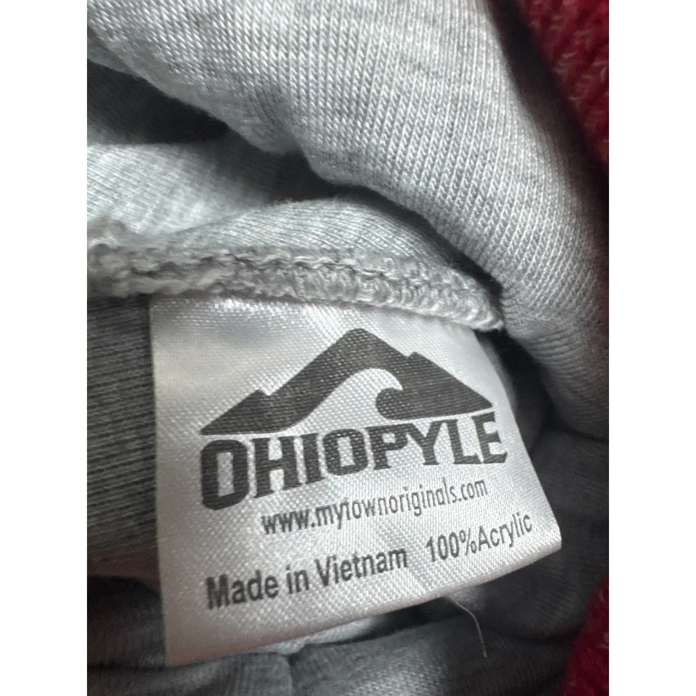Ohiopyle Red Raiders Melrose Beanie Unisex OS Red Grey Excellent Knit Pom Hat